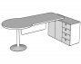 Пример 4 (Столешница №2, опорная греденция, опора металлическая №2, передняя панель ЛДСП)