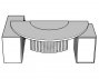 Пример 5 (Столешница №5, опорная греденция, опорная тумба, металлическая изогнутая передняя панель)