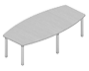MMH2612 Стол для переговоров (2 модуля, металлические опоры)